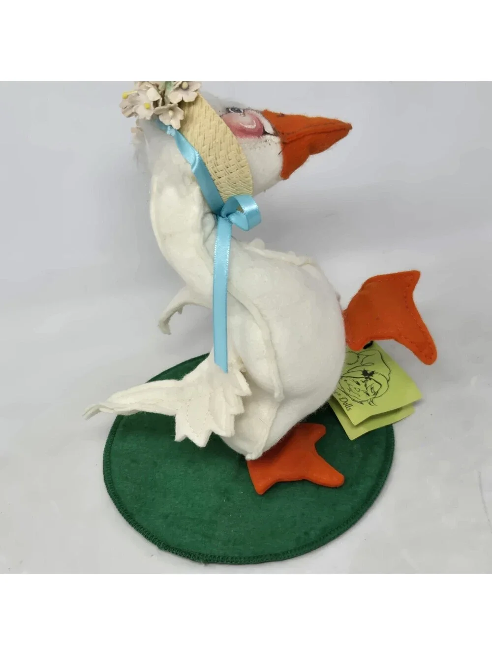 Vintage 1986 Annalee Dolls Easter Parade Goose Duck in Straw Hat Floral
